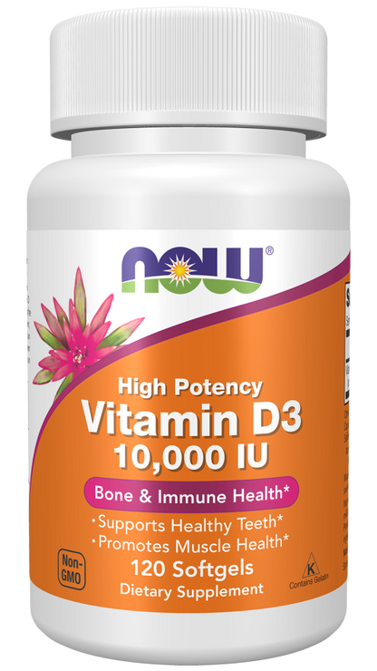 NOW FOODS Vitamin D3 10,000 IU - 120 Softgels