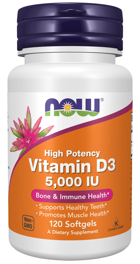 NOW FOODS Vitamin D3 5000 IU - 120 Softgels