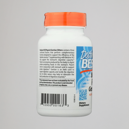 Doctor's Best Betaine HCI Pepsin & Gentian Bitters, Digestive Enzymes for Protein Breakdown & Absorption, Non-GMO, Gluten Free, 120 Caps,...