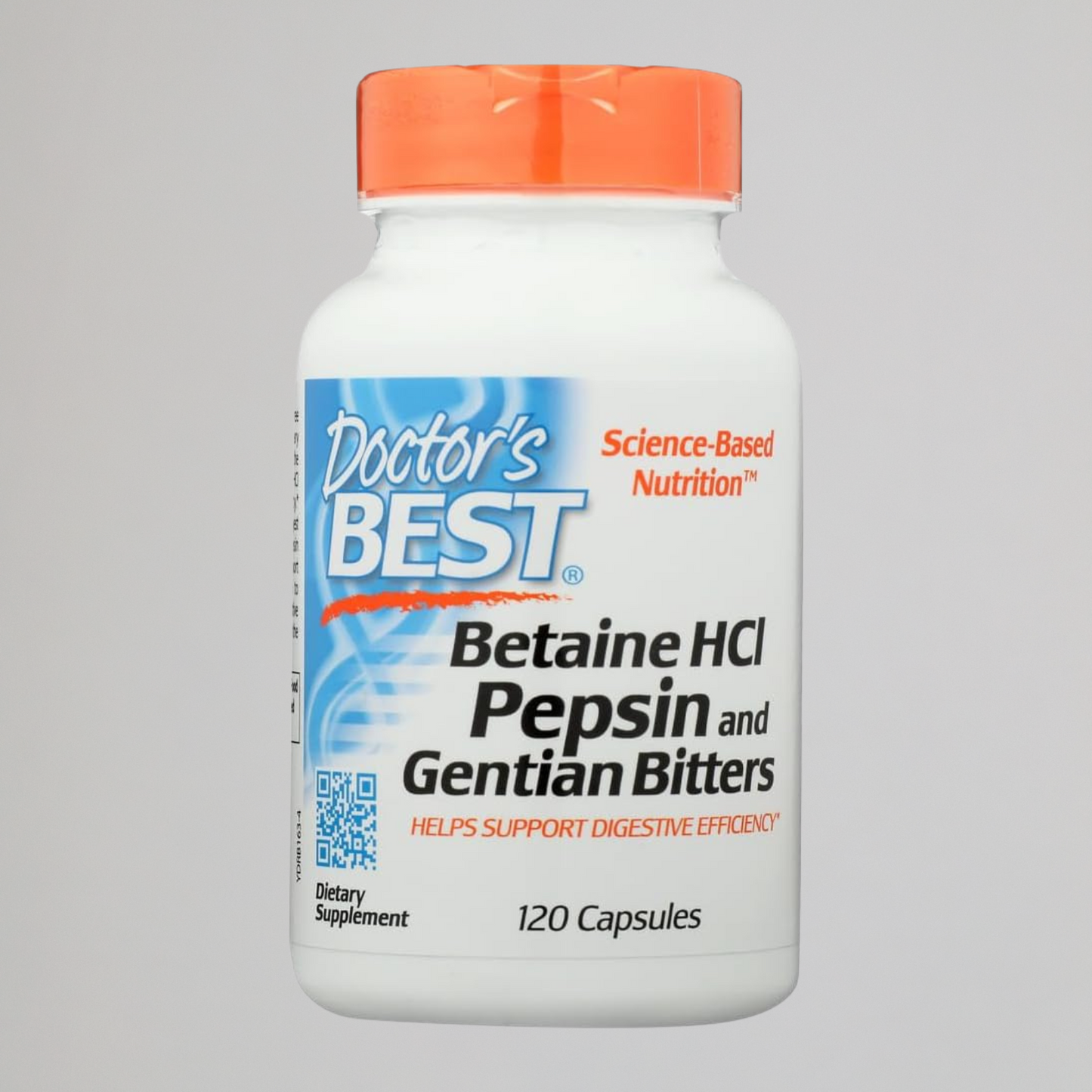 Doctor's Best Betaine HCI Pepsin & Gentian Bitters, Digestive Enzymes for Protein Breakdown & Absorption, Non-GMO, Gluten Free, 120 Caps,...