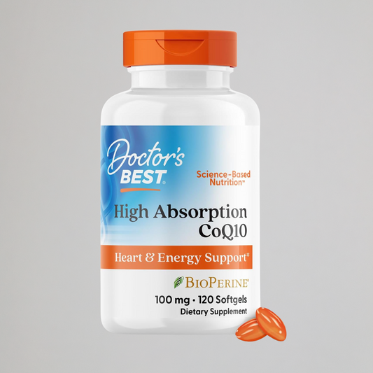Doctor's Best High Absorption CoQ10 with BioPerine, Gluten Free, Naturally Fermented, Heart Health, Energy Production, 100 mg, 120 Count