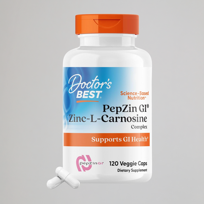 Doctor's Best PepZin GI, Zinc-L-Carnosine Complex, Non-GMO, Vegan, Gluten Free, Soy Free, Digestive Support, 120 Veggie Caps