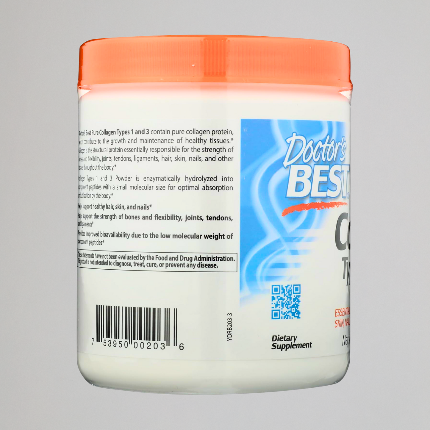 Doctor's Best Pure Collagen Types 1 & 3, Promotes Healthy Skin Hair & Nails – Bone & Joint Support, 7.1 Ounce (Pack of 1)