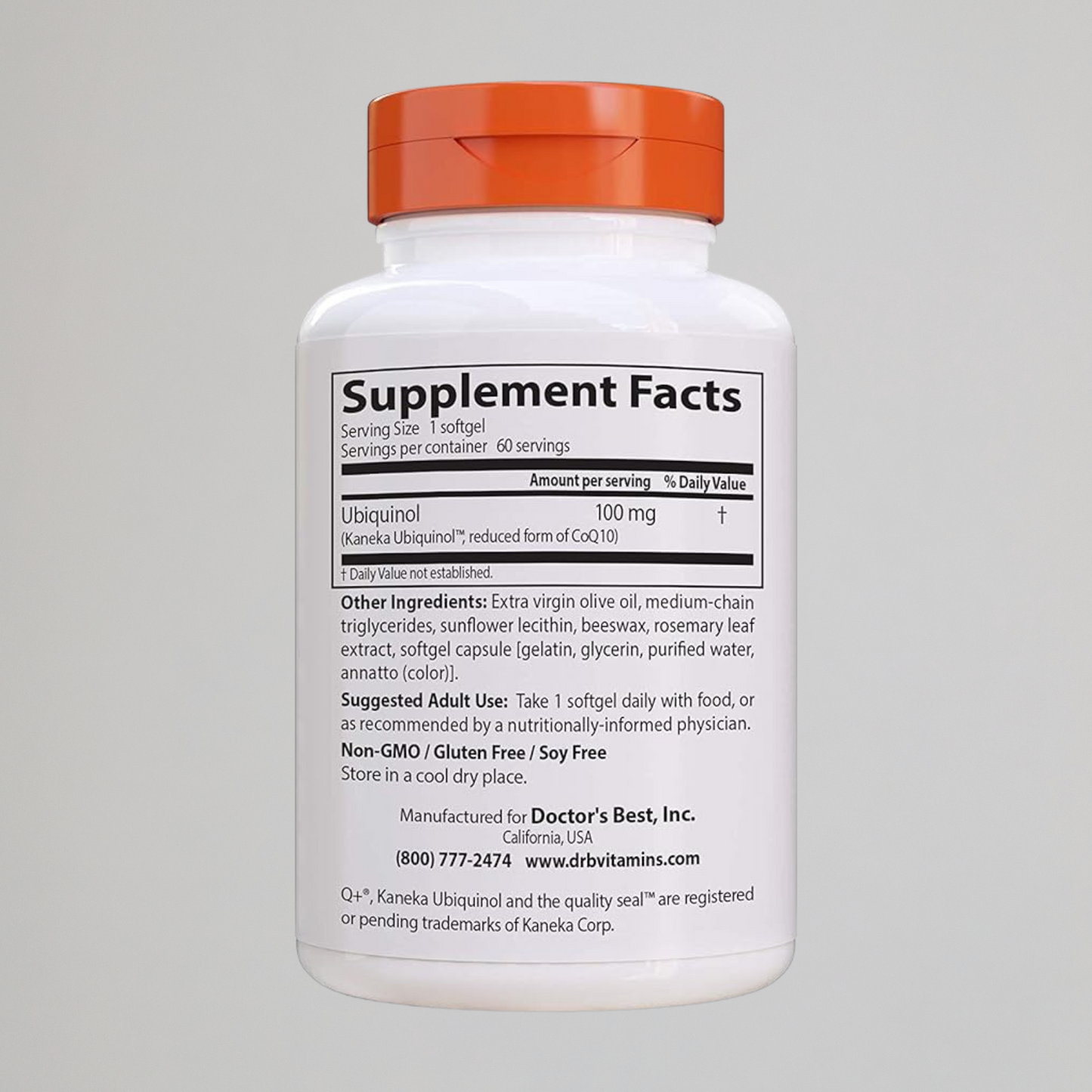 Doctor's Best Ubiquinol with Kaneka 100 mg - 60 Softgels