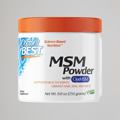 Doctors Best MSM Powder, Supports Hair, Skin, Nails, & Joints, Non-GMO, Gluten Free, Soy Free, Vegan Net Wt. 8.8 oz (250 Grams)
