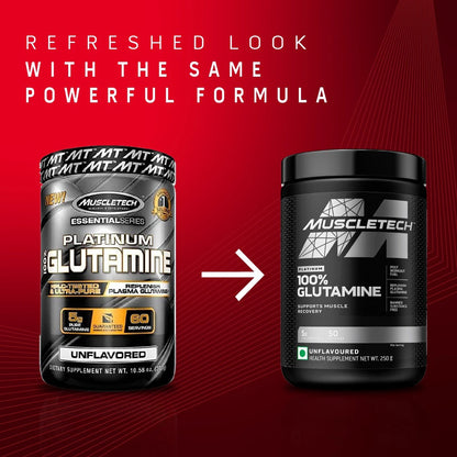 Muscletech Glutamine Powder , Unflavored (50 Servings) - 250 grams..