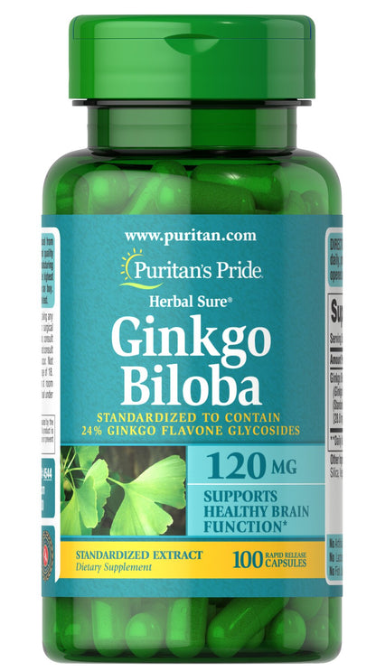 Puritan's Pride  Ginkgo Biloba , 120 mg- 100 CAPSULES