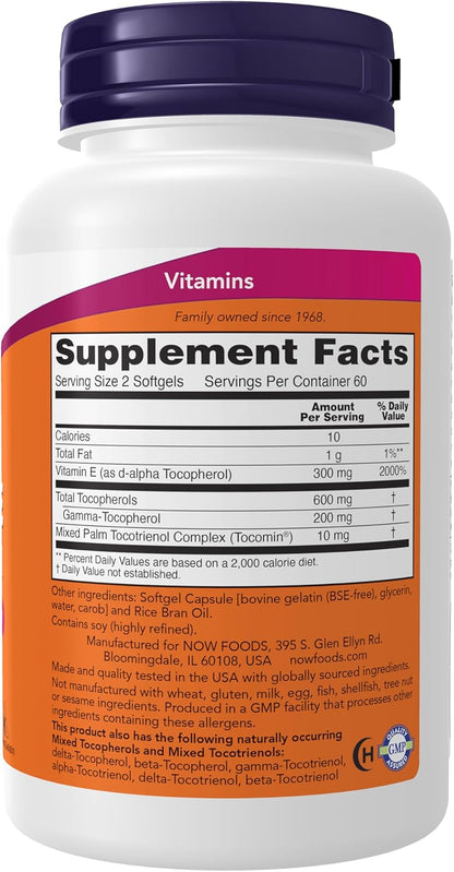 NOW Supplements, Advanced Gamma E COMPLEX , 120 Softgels