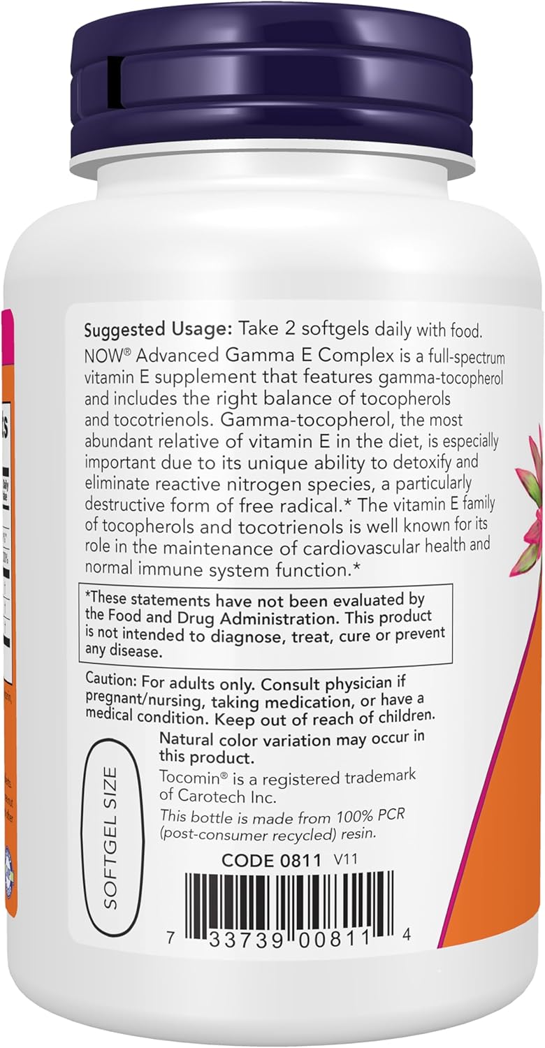 NOW Supplements, Advanced Gamma E COMPLEX , 120 Softgels
