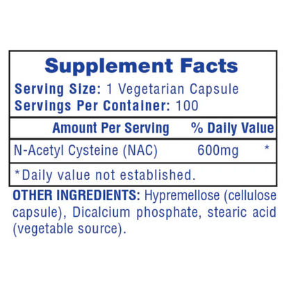 HI-TECH NAC | N-Acetyl Cysteine 600 mg  100 Cap