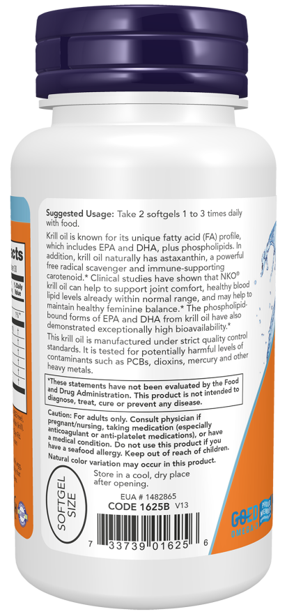 NOW FOODS Krill Oil 500 mg , 120 Softgels