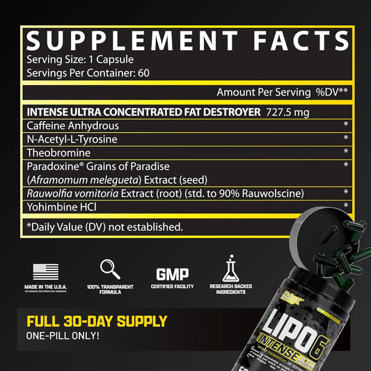 Nutrex Research Lipo6 Black Intense Ultra Concentrate - 60 CAPSULES