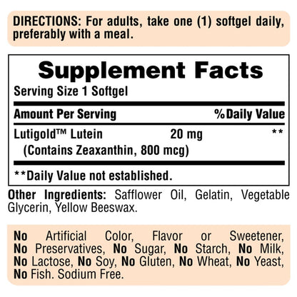 Puritan's Pride  Lutein 20 mg with Zeaxanthin