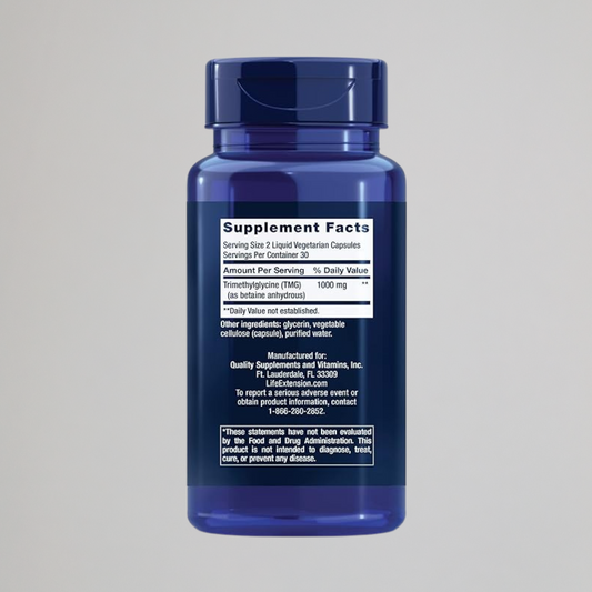 Life Extension TMG 500 mg, 60 liquid vegetarian capsules