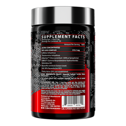 NUTREX, LIPO-6 BLACK UC THE ULTIMATE THERMOGENIC FAT BURNER, 60 CAPS