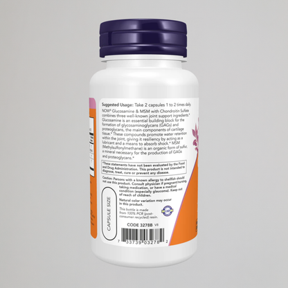 NOW FOODS Glucosamine & MSM , 60 CAPSULES