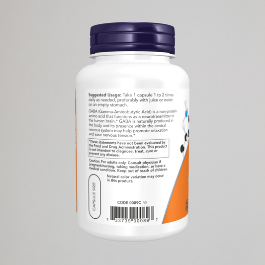 NOW FOODS, GABA 750 mg Veg Capsules
