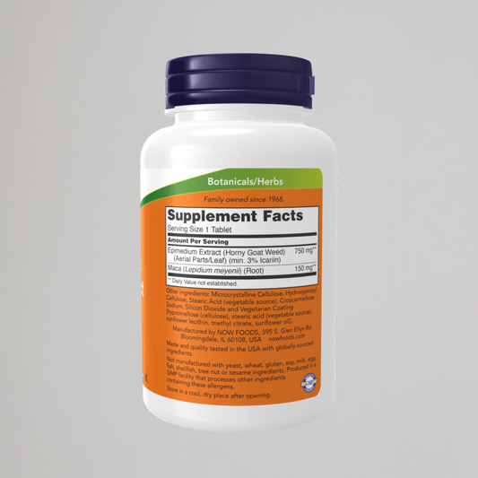 NOW FOODS, HORNY GOAT WEED, 750 mg, 90 TABLETS