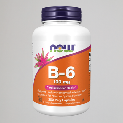 NOW FOODS, Vitamin B-6 100 mg , 250 Veg Capsules