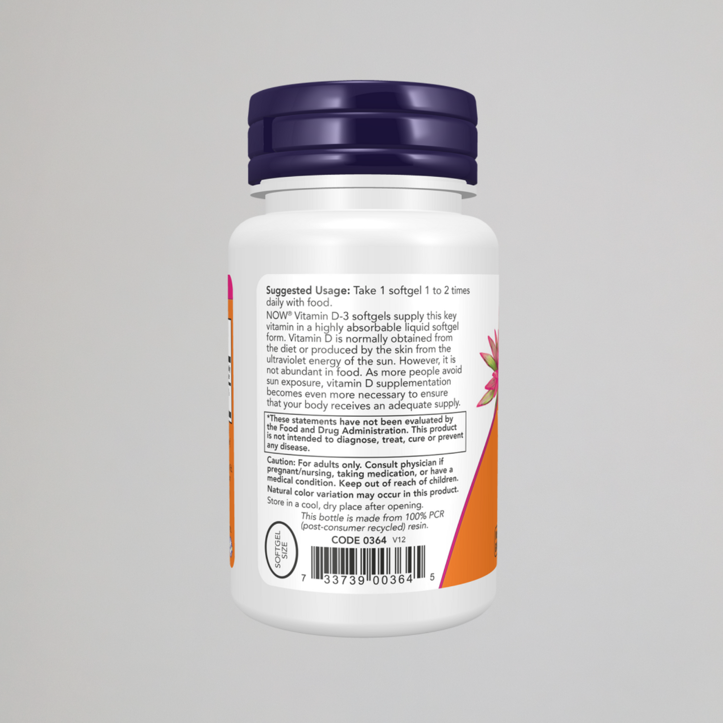 NOW FOODS, Vitamin D-3 400 IU , 180 Softgels