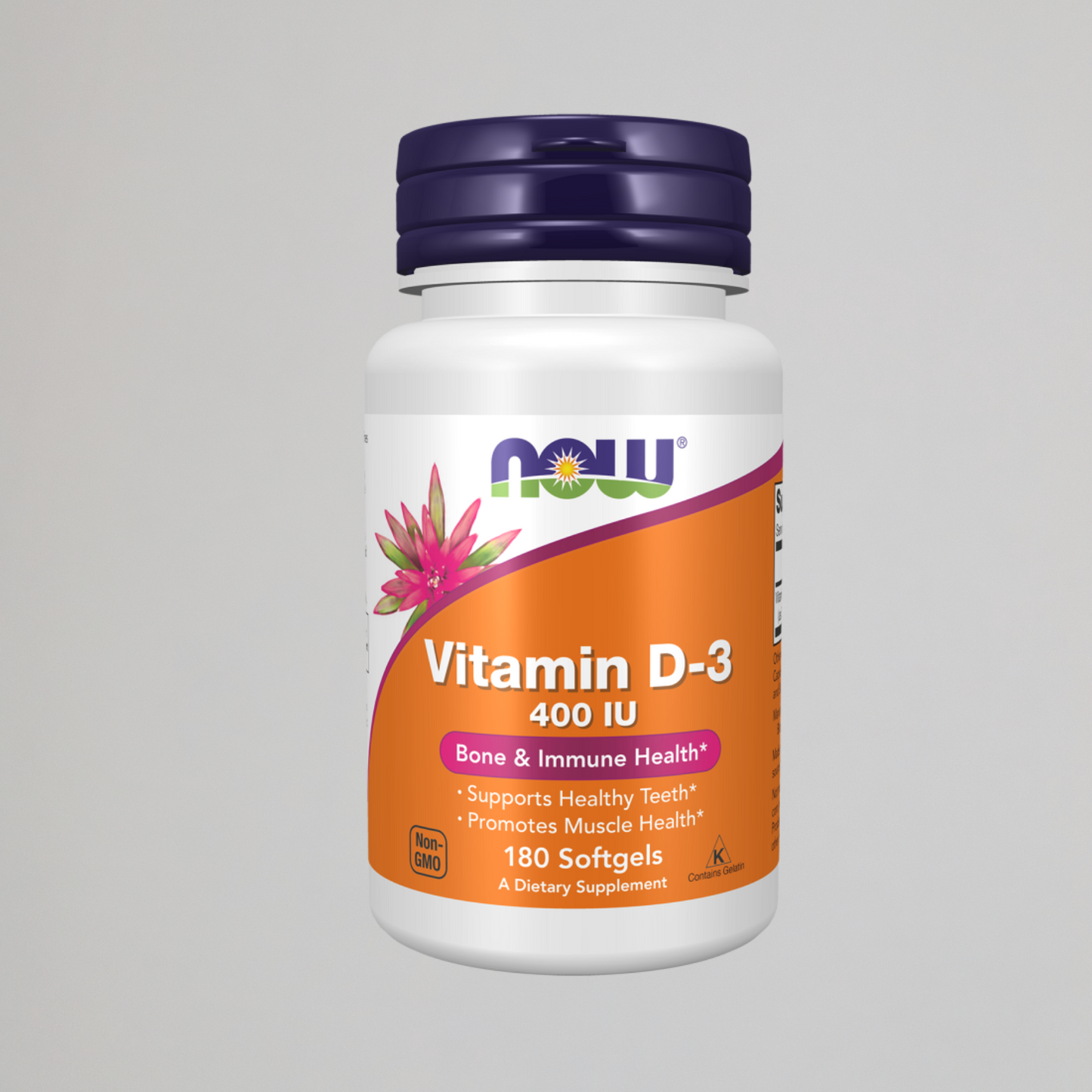 NOW FOODS, Vitamin D-3 400 IU , 180 Softgels
