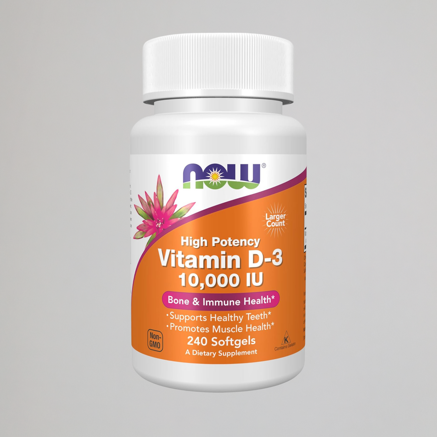 NOW Foods Supplements, Vitamin D-3 10,000 IU Softgels, Vitamin D, Joint Support, 240 Softgels