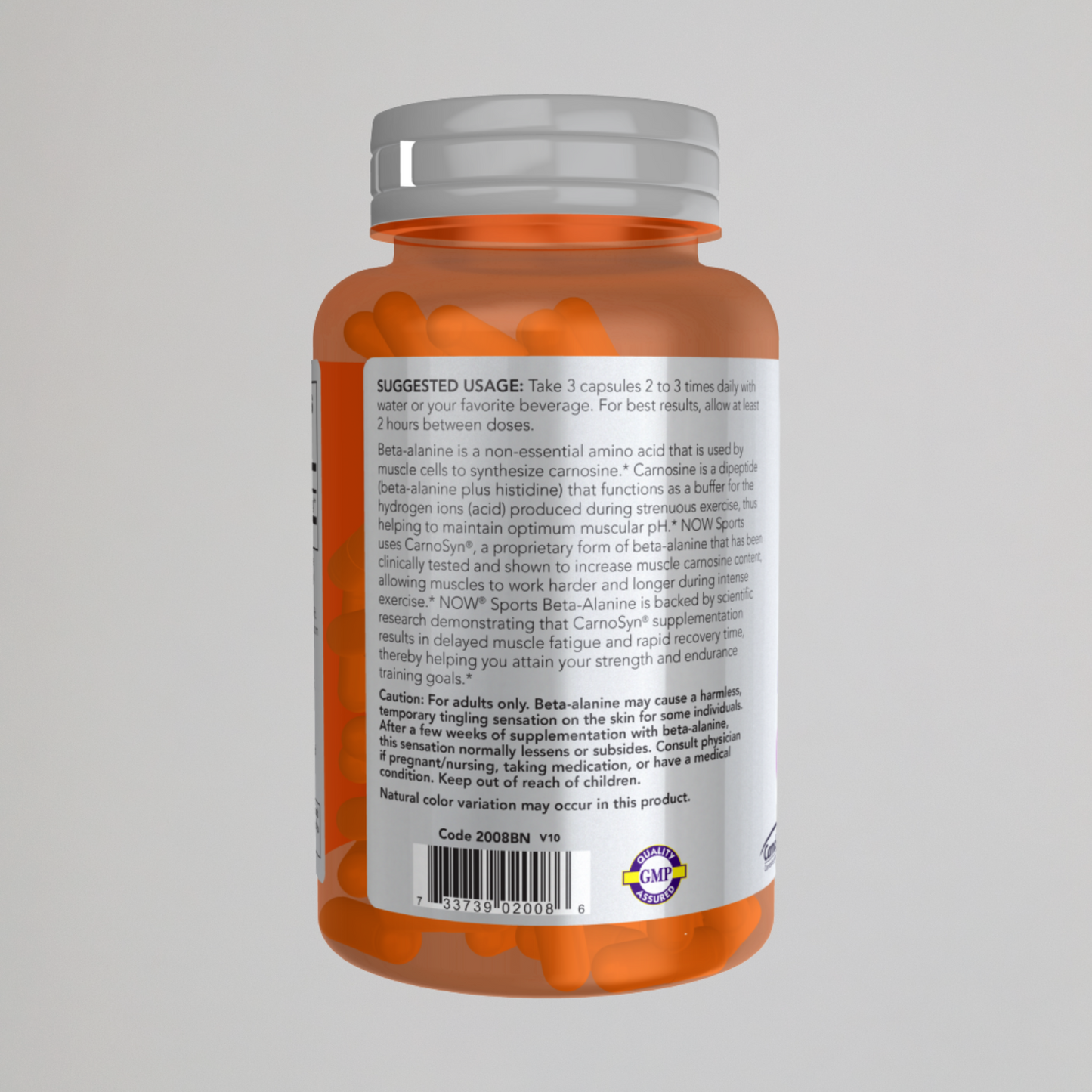 NOW SPORTS , Beta-Alanine 750 mg, 120 Veg Capsules