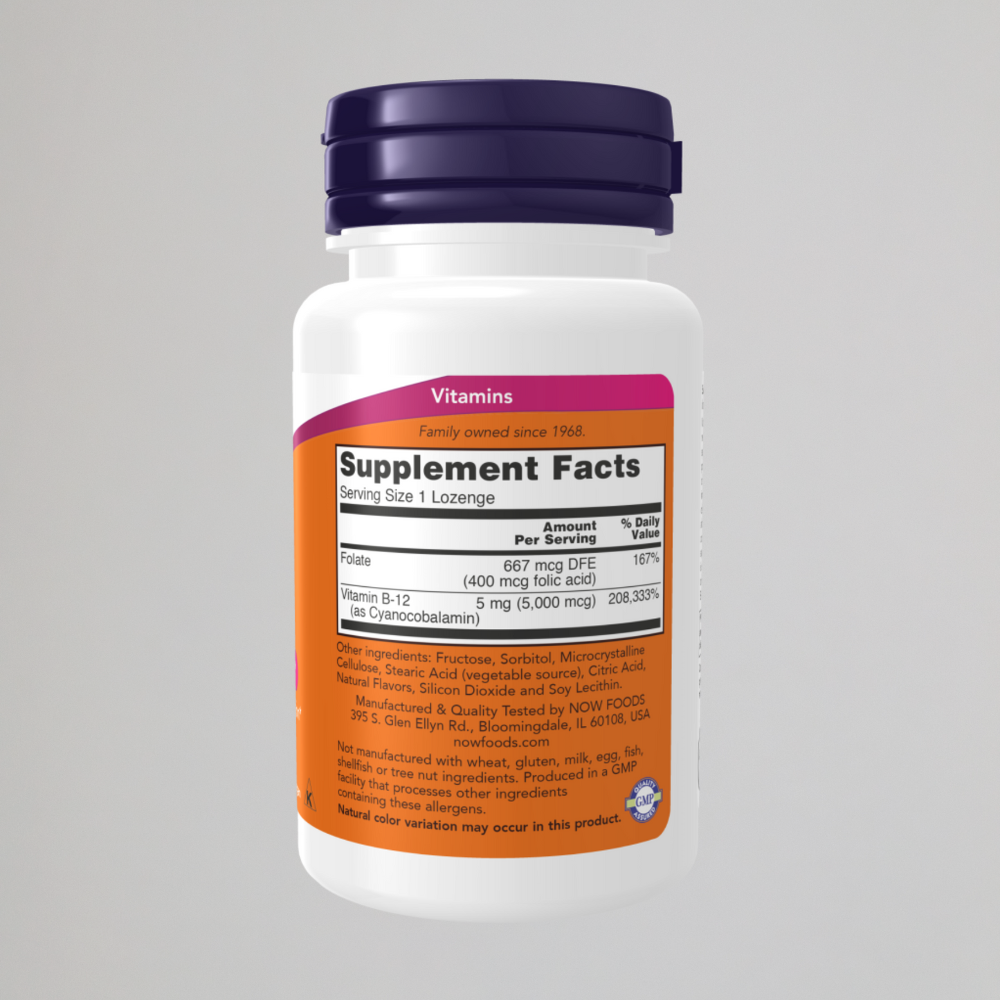 Now Vitamin B-12 5000 mcg 60 Lozenges