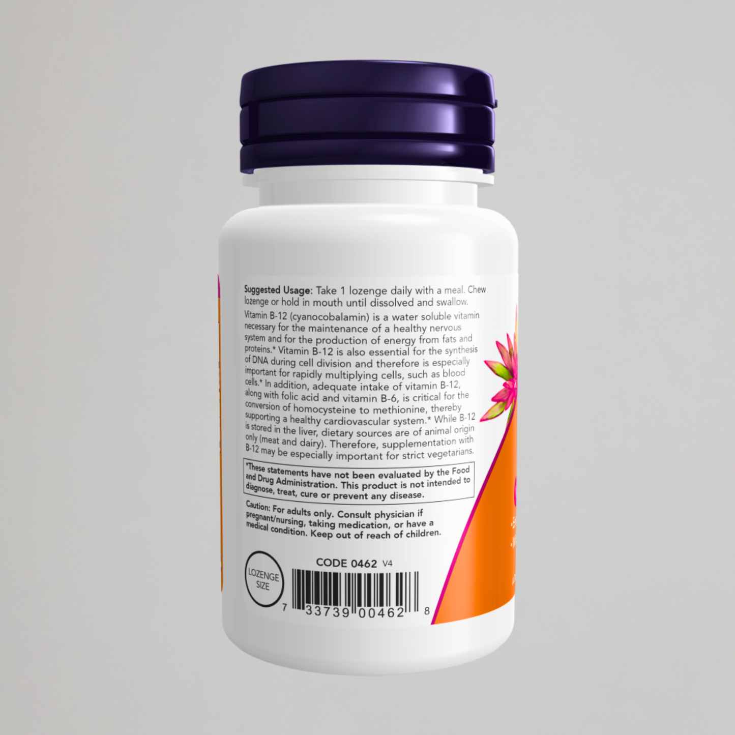 Now Vitamin B-12 5000 mcg 60 Lozenges