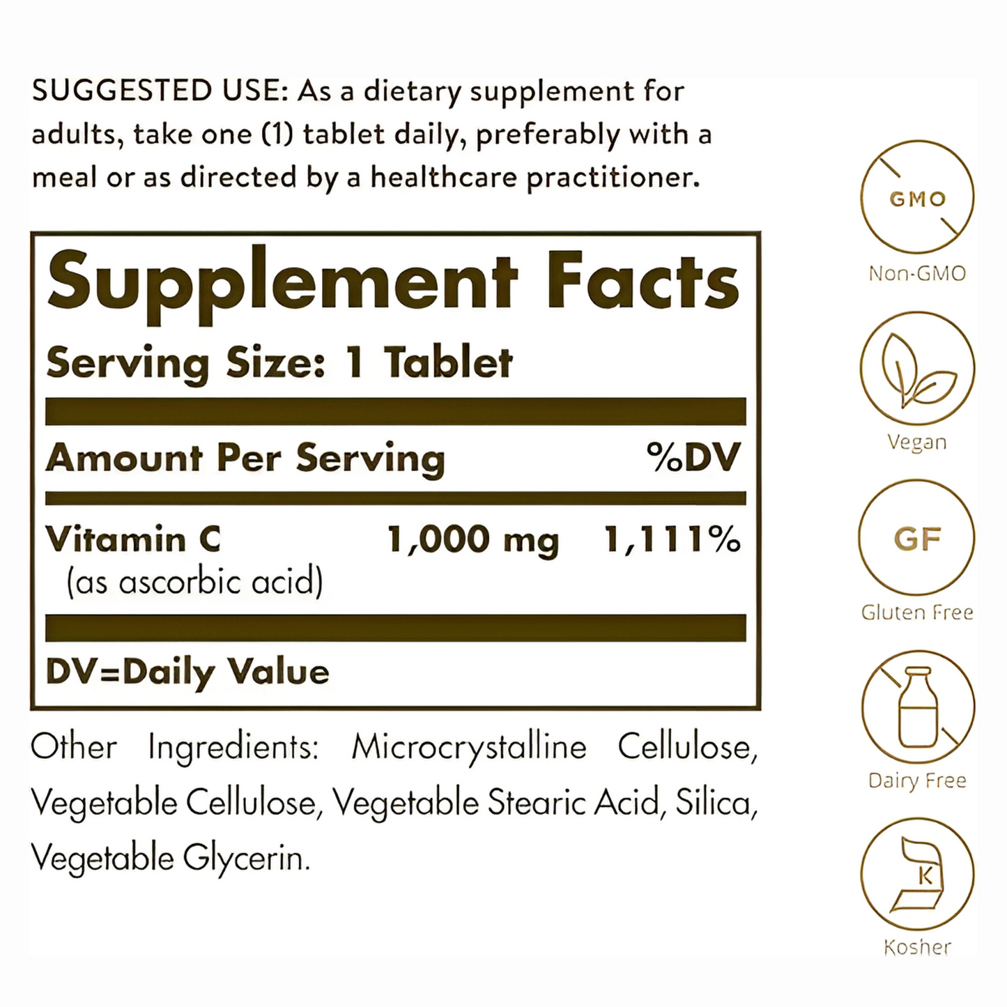 Solgar Vitamin C 1000 mg, 90 Tablets - Antioxidant & Immune Support