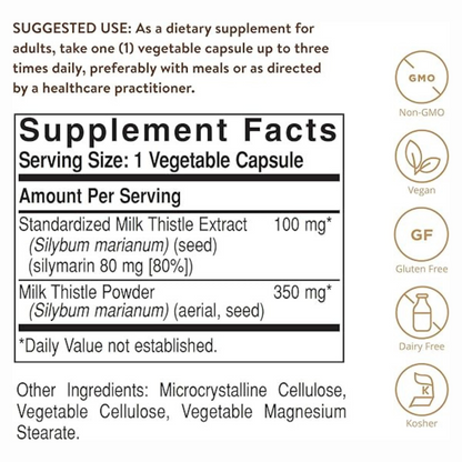 Solgar Milk Thistle - 250 Vegetable Capsules  - 250 Servings