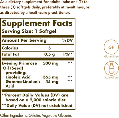Solgar Evening Primrose Oil 500 mg, 180 Softgels