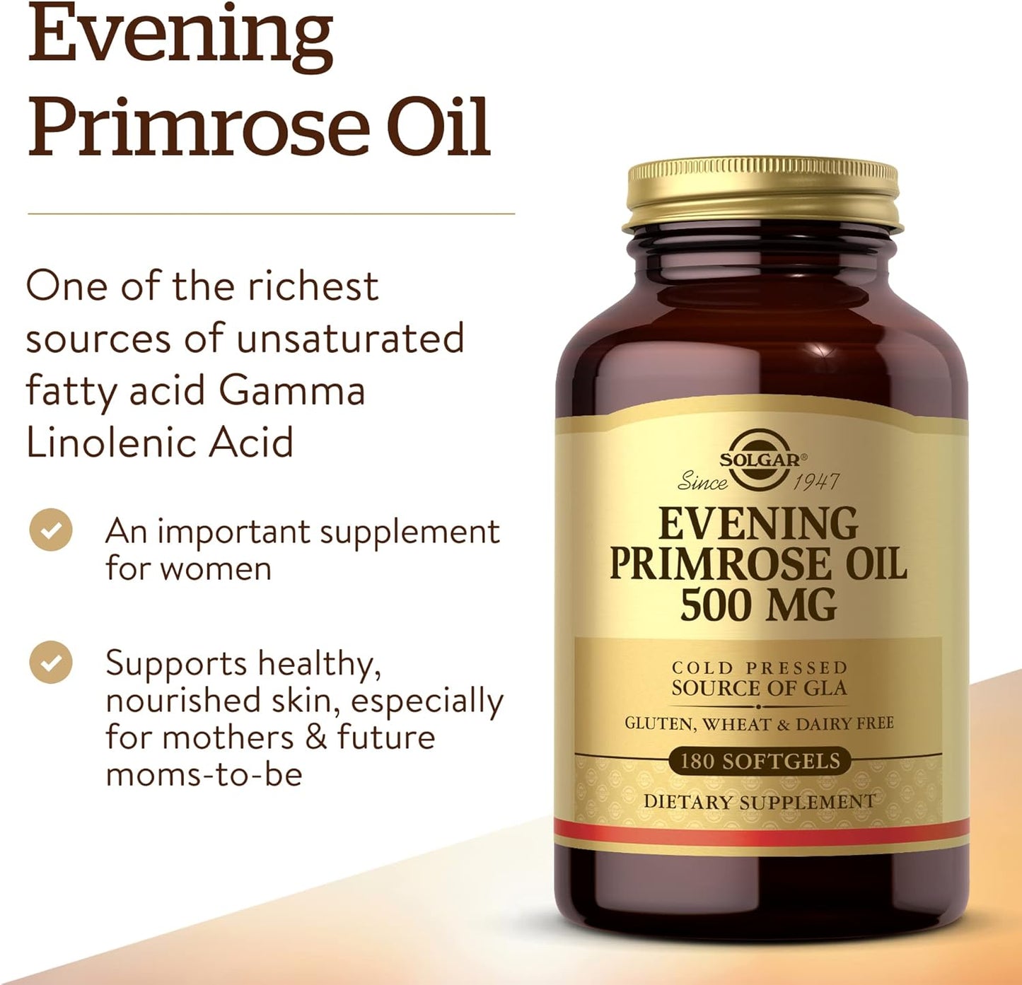 Solgar Evening Primrose Oil 500 mg, 180 Softgels