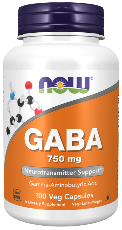 NOW FOODS, GABA 750 mg Veg Capsules