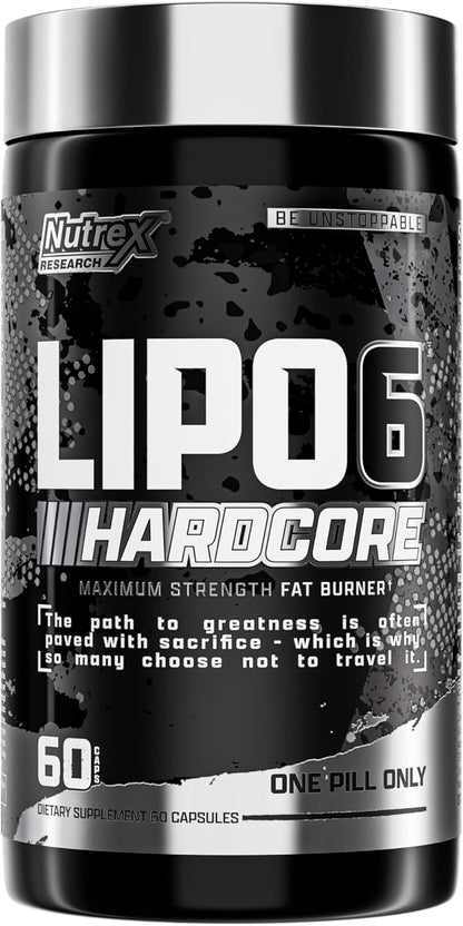 Nutrex Research Lipo-6 Hardcore Supplement, Supports Metabolism & Energy, Dietary Capsules – 60 Capsules
