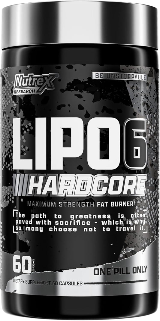 Nutrex Research Lipo-6 Hardcore Supplement, Supports Metabolism & Energy, Dietary Capsules – 60 Capsules