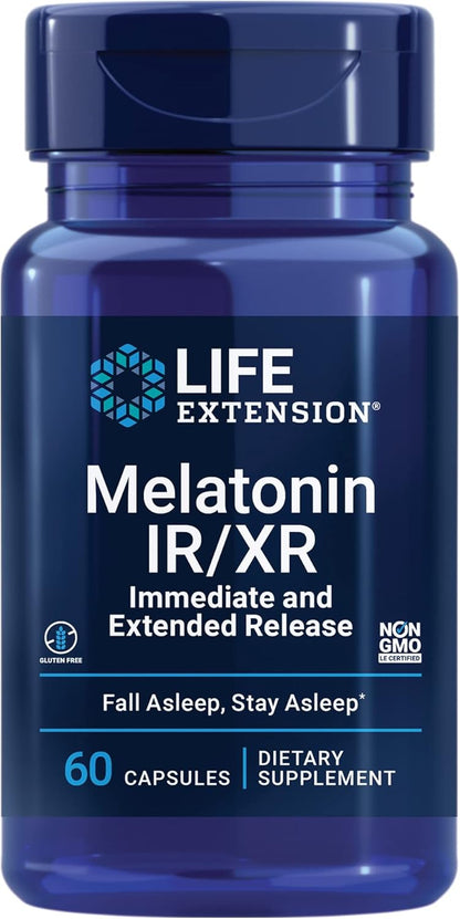 Life Extension Melatonin IR/XR, 1.5 mg - 60 veg Capsules