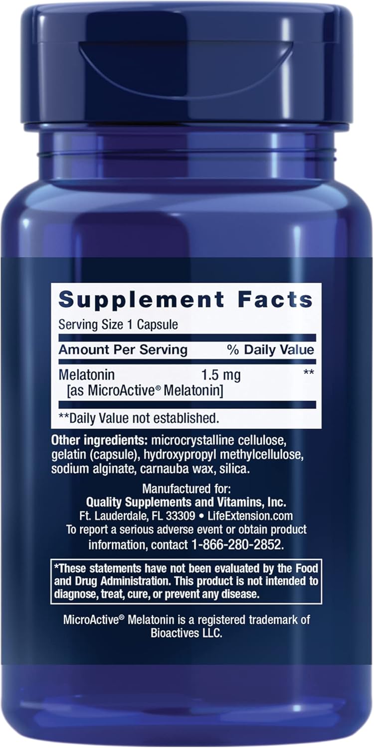 Life Extension Melatonin IR/XR, 1.5 mg - 60 veg Capsules