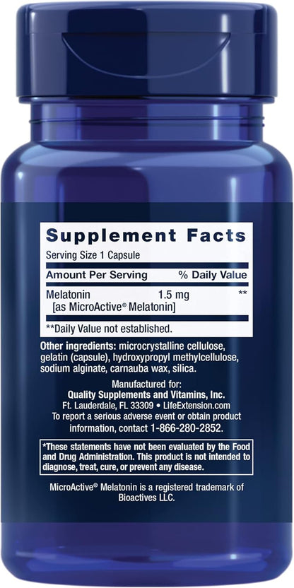 Life Extension Melatonin IR/XR, 1.5 mg - 60 veg Capsules
