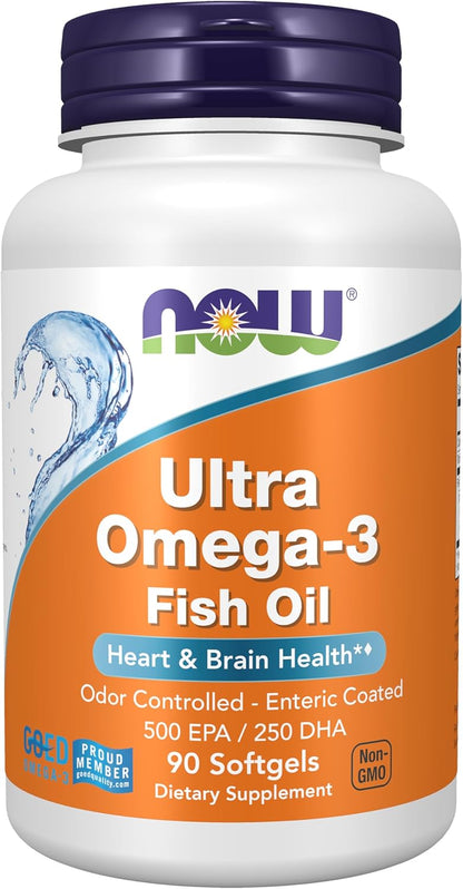 NOW Foods Supplements, Ultra Omega-3  FISH OIL , 90 Softgels