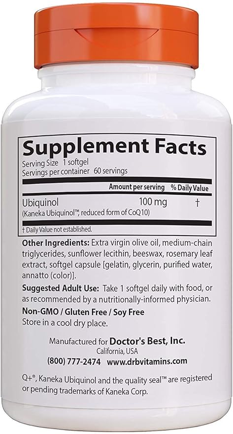 Doctor's Best Ubiquinol with Kaneka 100 mg - 60 Softgels