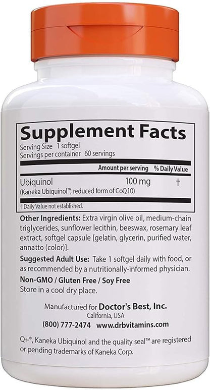 Doctor's Best Ubiquinol with Kaneka 100 mg - 60 Softgels