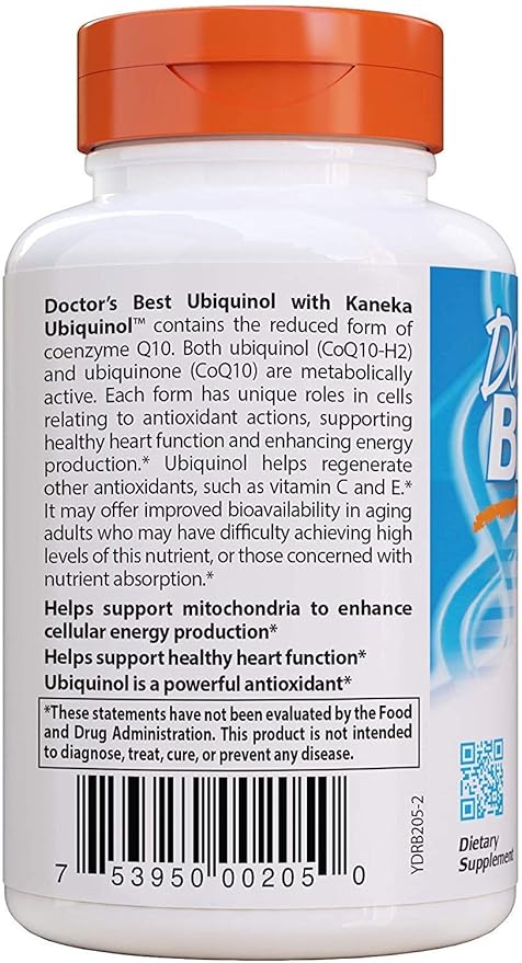Doctor's Best Ubiquinol with Kaneka 100 mg - 60 Softgels