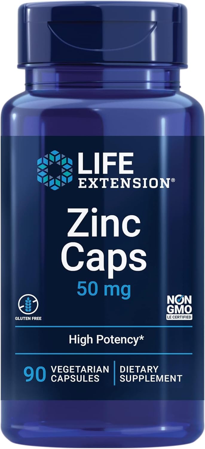 Life Extension Zinc Caps,  50 mg- 90 Vegetarian Capsules